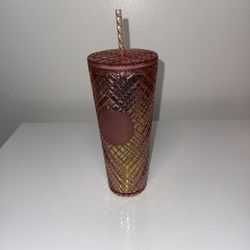 Starbucks Rose Gold Jeweled Tumbler 