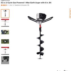 52 cc 2-Cycle Gas Powered 1-Man Earth Auger with 8 in. Bit

