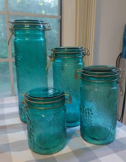 Teal Vintage Sealed Jars