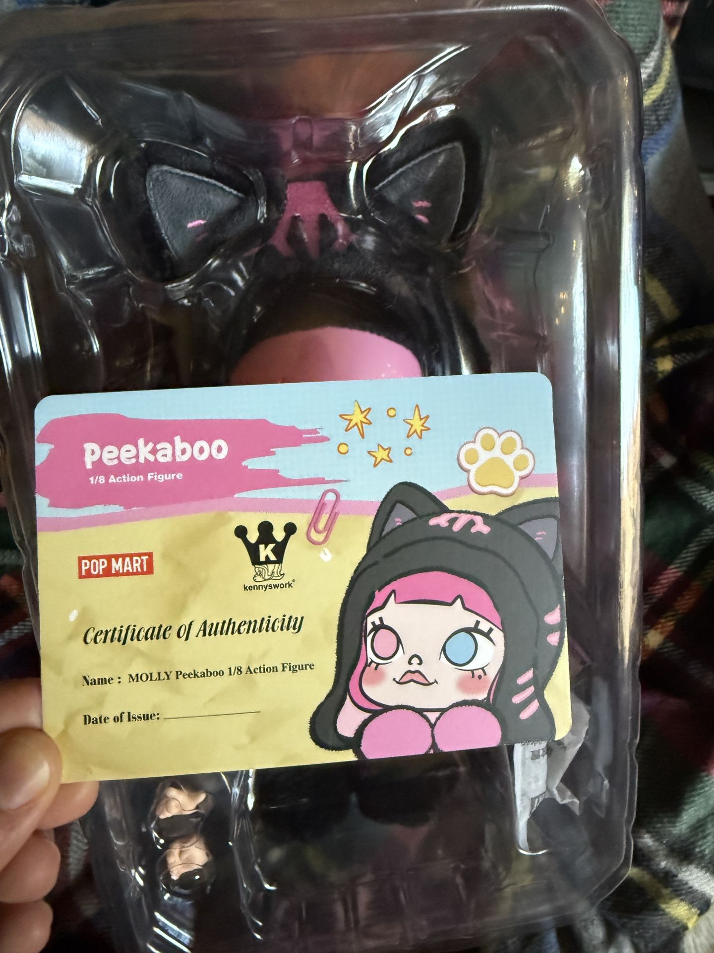 Rare Popmart Molly Peekaboo 1/8 Scale Action Figure Bjd - Black Cat