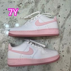 Nike Air Force 1 White Pink Size 7Y