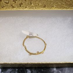 beautiful leaf ring with white stones new real solid 14k gold