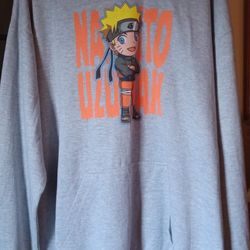 Naruto Sweatshirt 2X Grey Hoodie NEW