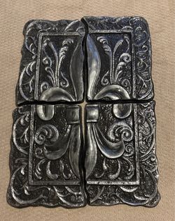 Fleur de Lis Wall Plaque Set (4 tiles)