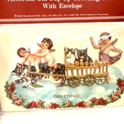 Shackman Cherub & Cat Greeting Card