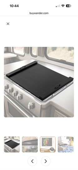 Black RV Stove Cover Cutting Board Tray