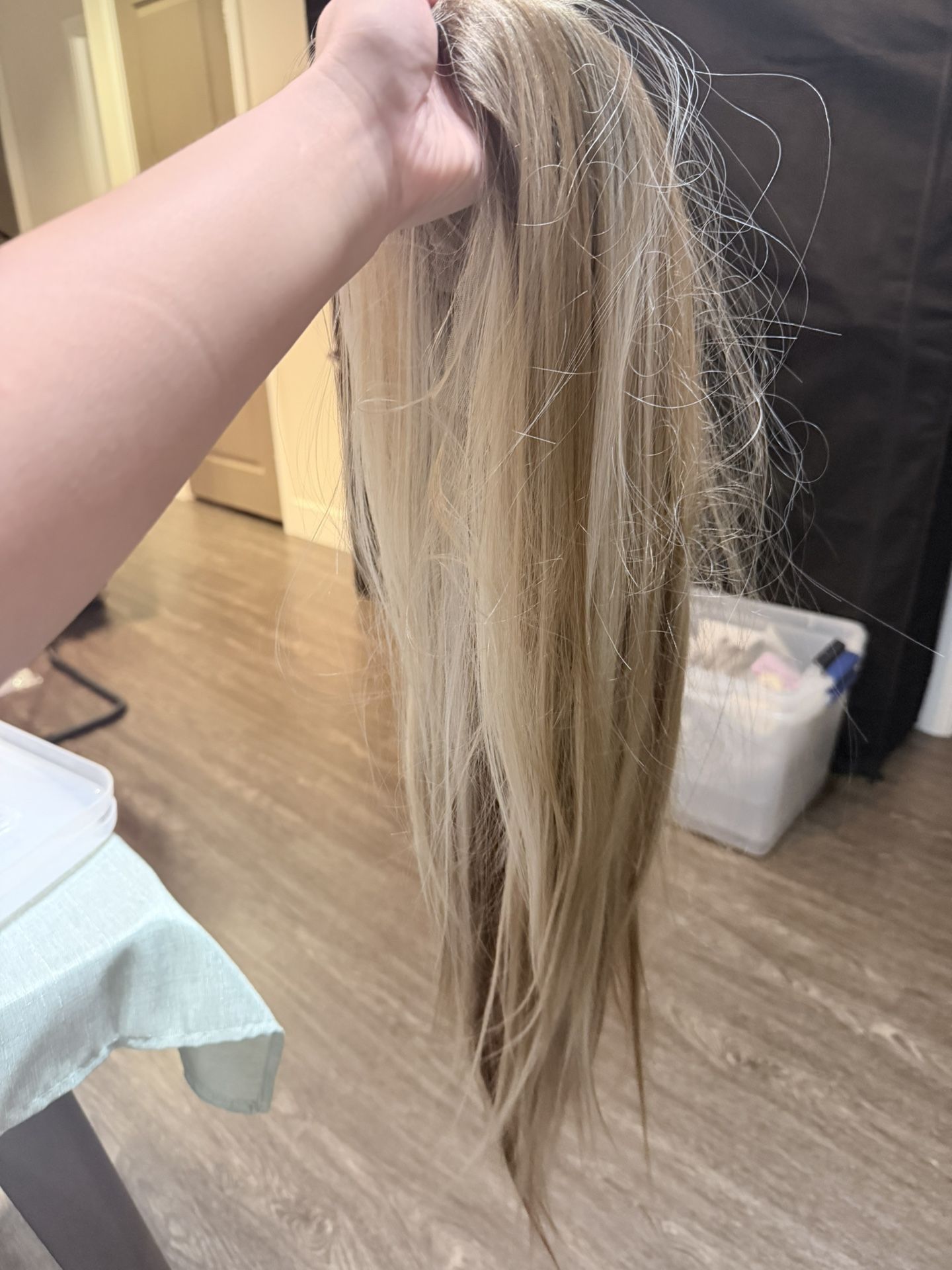 Highlight Blonde Lace Front Wig Pre Plucked with Baby Hair Glueless Long Straight Mixed Ombre Brown Honey Blonde Synthetic 13x4 Lace Front Wigs for Wo