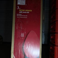 3 ft. Battery Operated LED Jumbo Red Bulb Holiday Yard Decorations