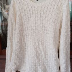 100% Cotton NWOT Cable Knit Cozy Tunic Sweater Women's size XL 