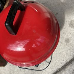 14 in. Portable Charcoal Grill in Red