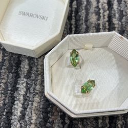 Swarvoski Emerald Green Crystal Earrings
