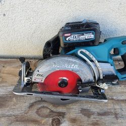 Makita Skillsaw 7 1/4 Blade 40v Avt Tool Battery 4ah 