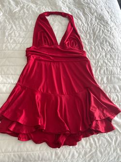 Red athletic dress with shorts