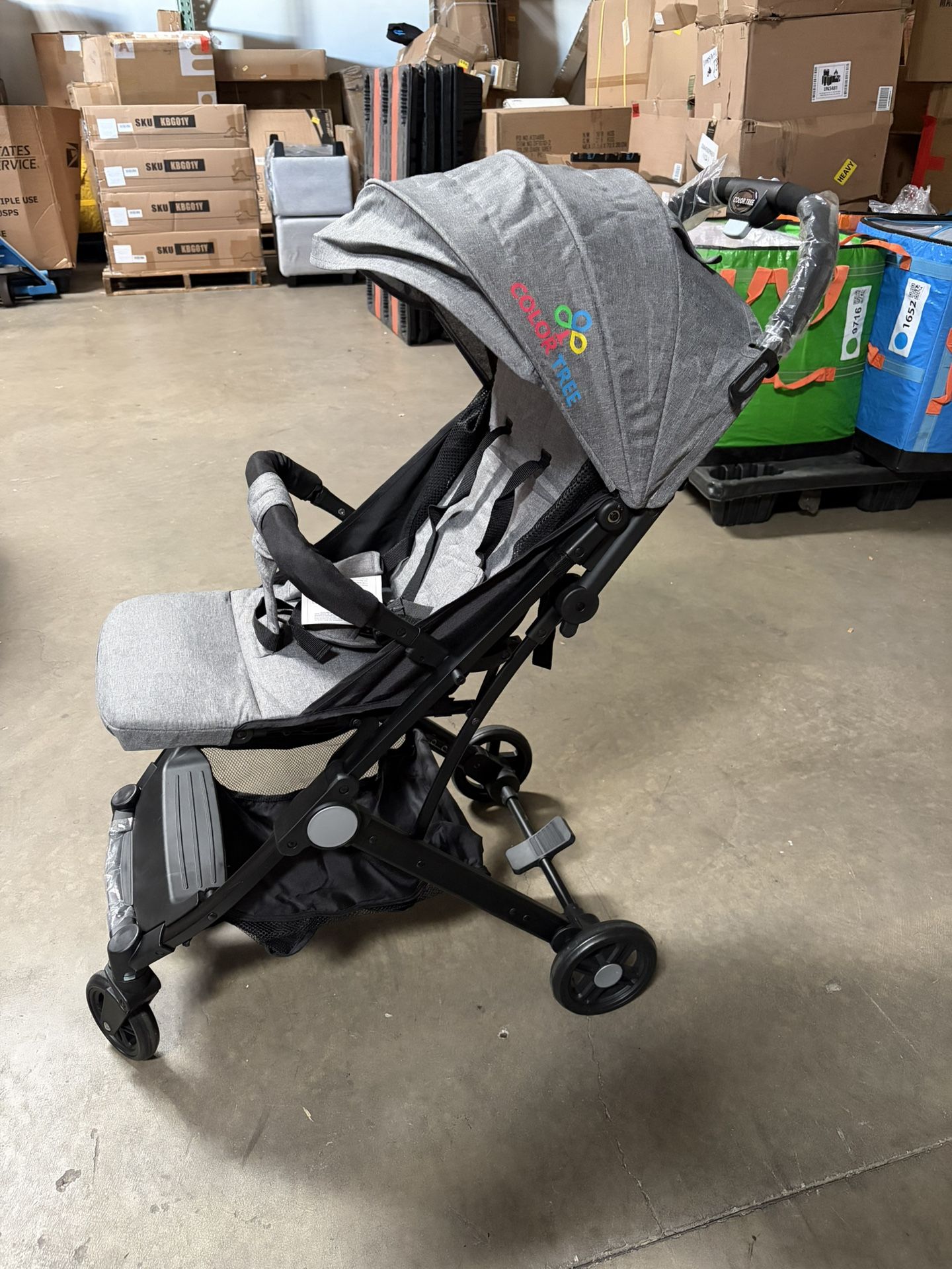 COLOR TREE Lightweight Stroller Foldable Compact Travel Stroller for Airplane with One-Hand Fold Pushchair Adjustable Backrest & Canopy for Babies and