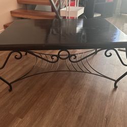 Dark Brown Wood Coffee Table 