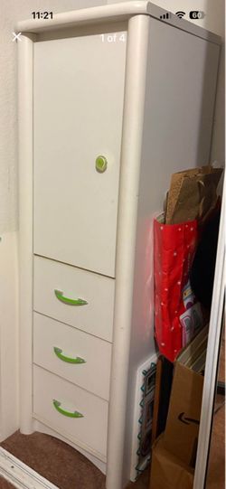 White Wardrobe Cabinet with Drawers