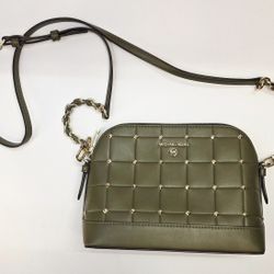 Michael Kors Jet Set Charm Olive & Gold Studded Dome 32S2GT9C9Y Crossbody Bag