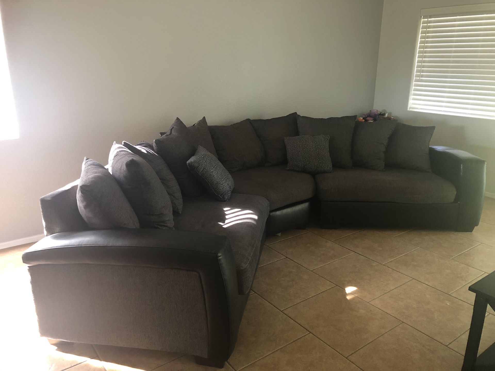 Grey sectional couch