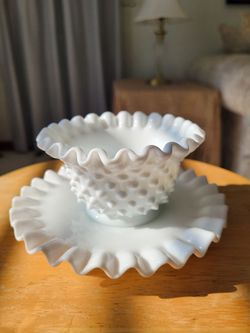 Fenton Mayonnaise Bowl and Dish
