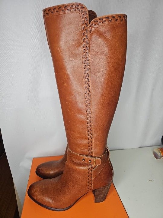 UGG BOOTS WOMEN'S LEATHER BROWN SIZE 9.5