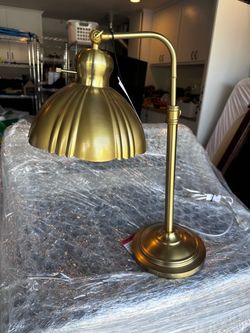 Brass Desk Lamp with Adjustable Arm