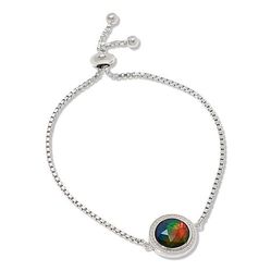 $512 canadian ammolite Round Station Bolo Bracelet 876888 New $512 canadian ammolite Round Station Bolo Bracelet