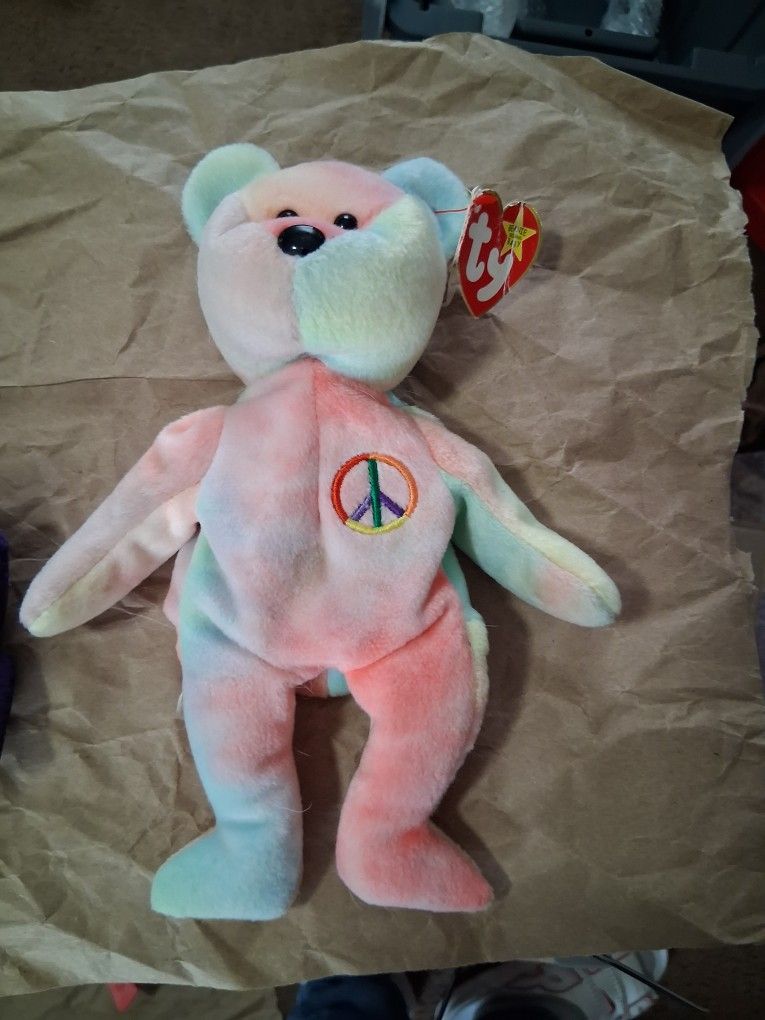 "Peace" Bear Ty Beanie Babies