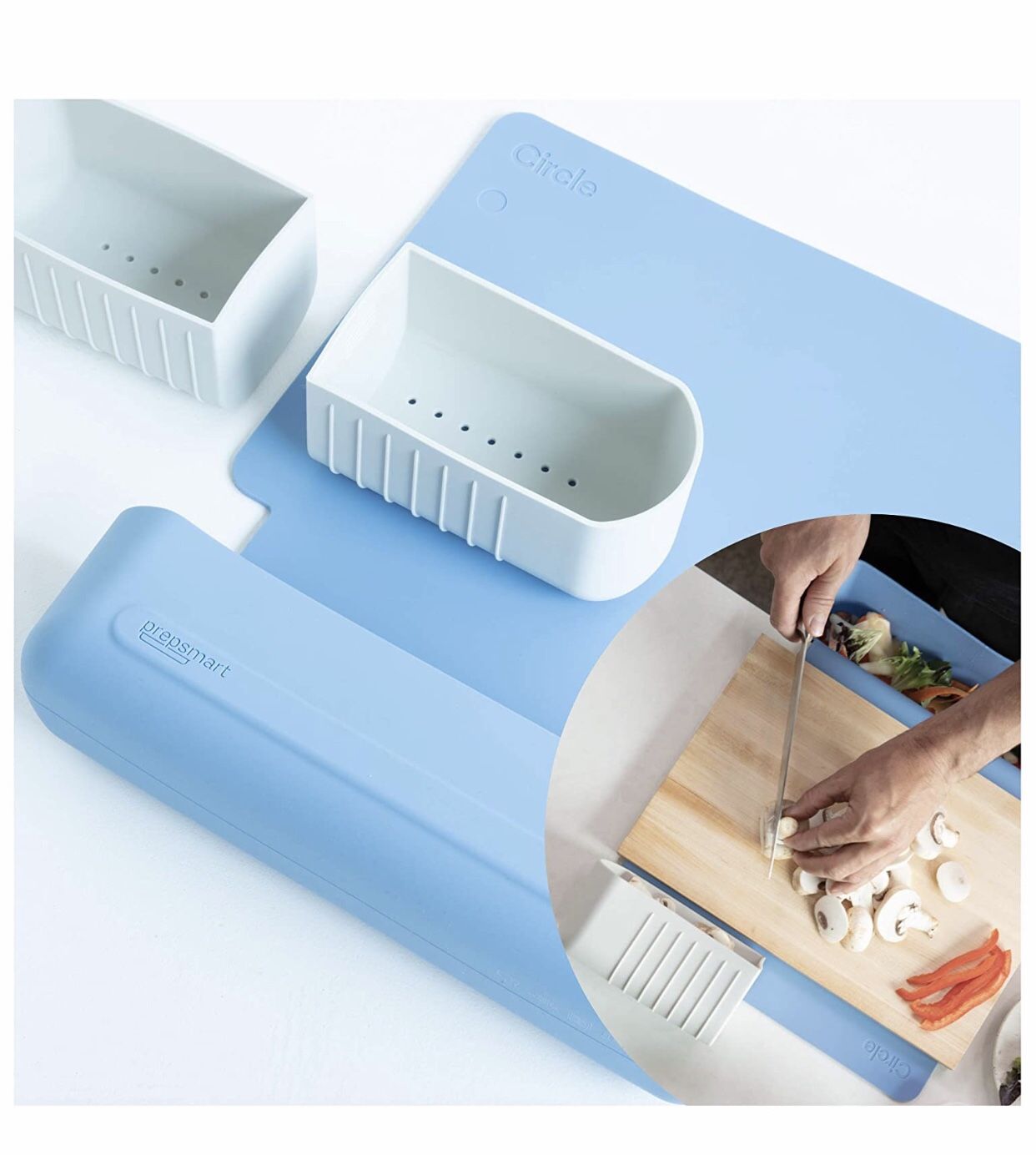 PrepSmart Food Prep Deck Station - Food-Grade Silicone - Kitchen Prep Station Cutting Board Containers Organizer - Vegetable Prep Organizer in Modern