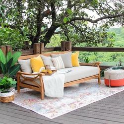 Abbington Teak Daybed with Cushion - Beige