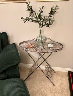 Vintage Ornate Collapsible Side Table