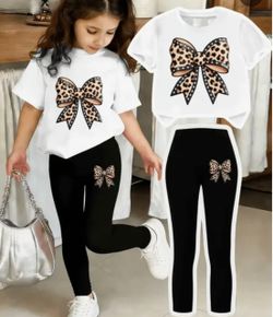 Girls, two-piece leggings and top set