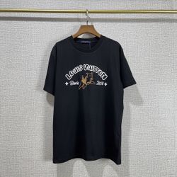 Louis Vuitton Black T-shirt 2024 New 