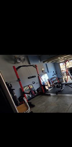 Squat rack with accessories for it $120 obo