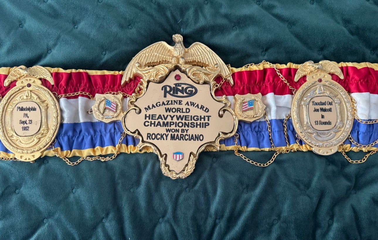 The Ring Magazine Championship Belt Rocky Marciano Winning Boxing