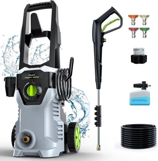 Pressure Washer, Power Washer with Foam Cannon for Cars, Fences, Patios, Decks, Patios and Driveway