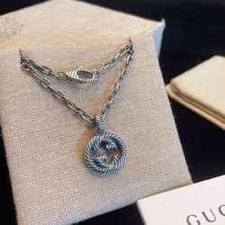 Twisted hemp flower mutual buckle double G 