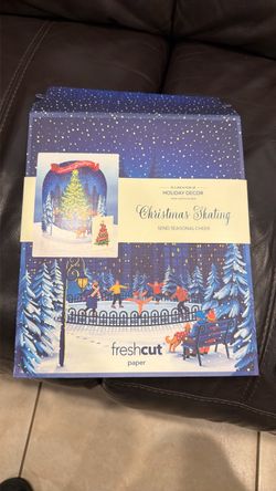 FreshCut Paper Christmas Skating Pop-Up Holiday Decor