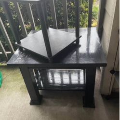 2 Indoor Or Outdoor Black Tables One Big One Small