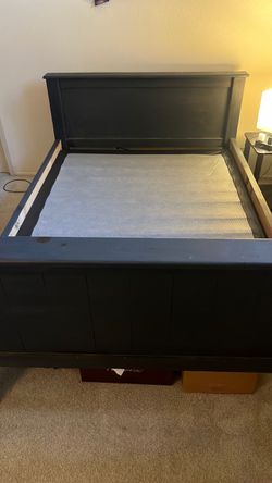 Full Size Black Wooden Bed Frame