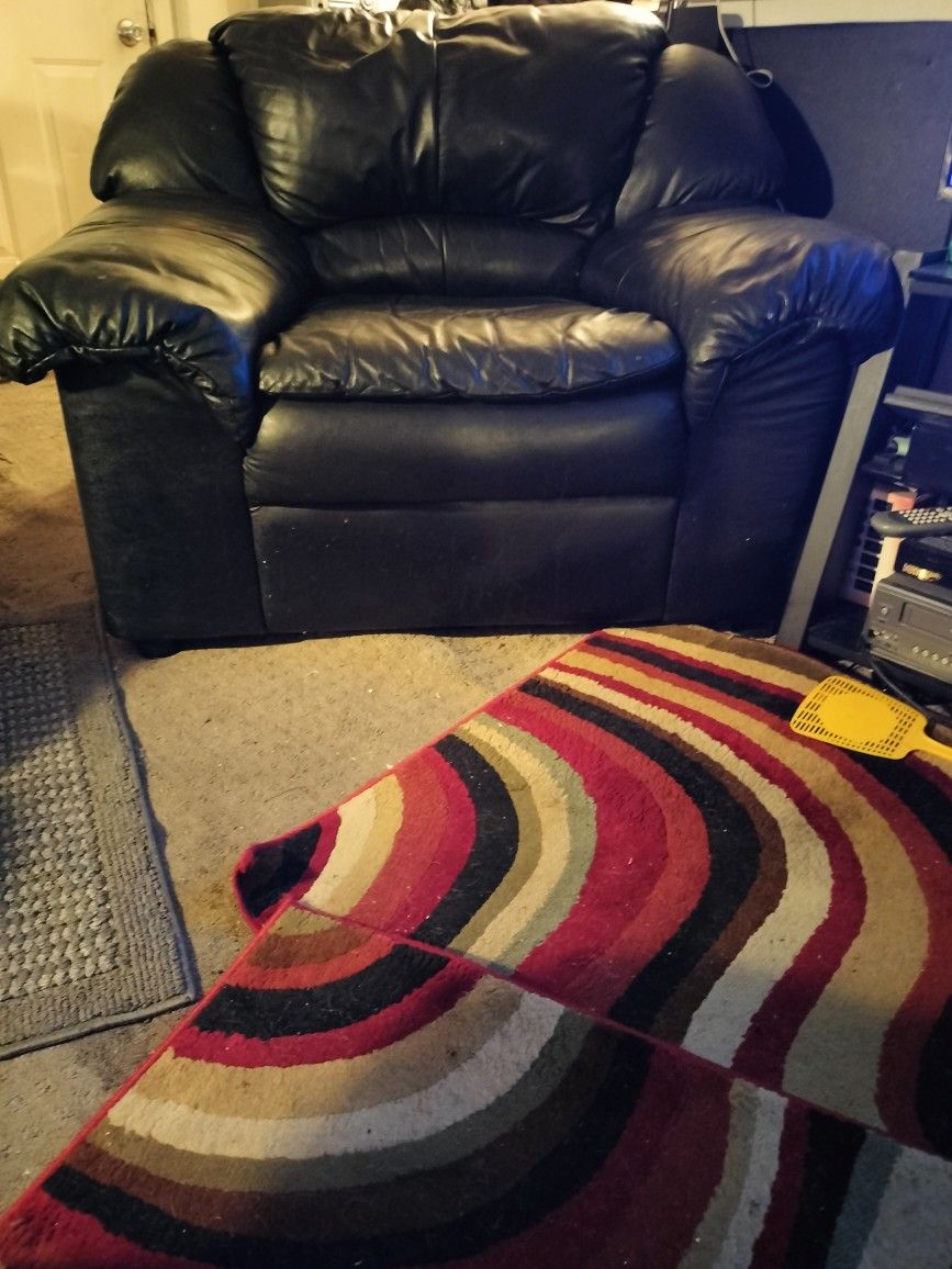 100% Leather Furniture Sofa with 1 Chair And 2 Recliner Chairs