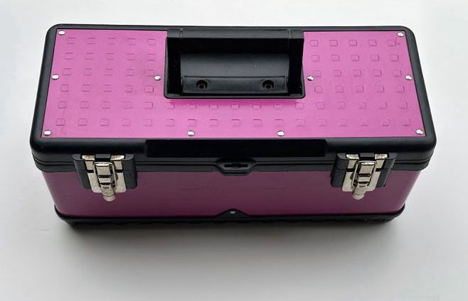Pink Metal Tool Box With Tools