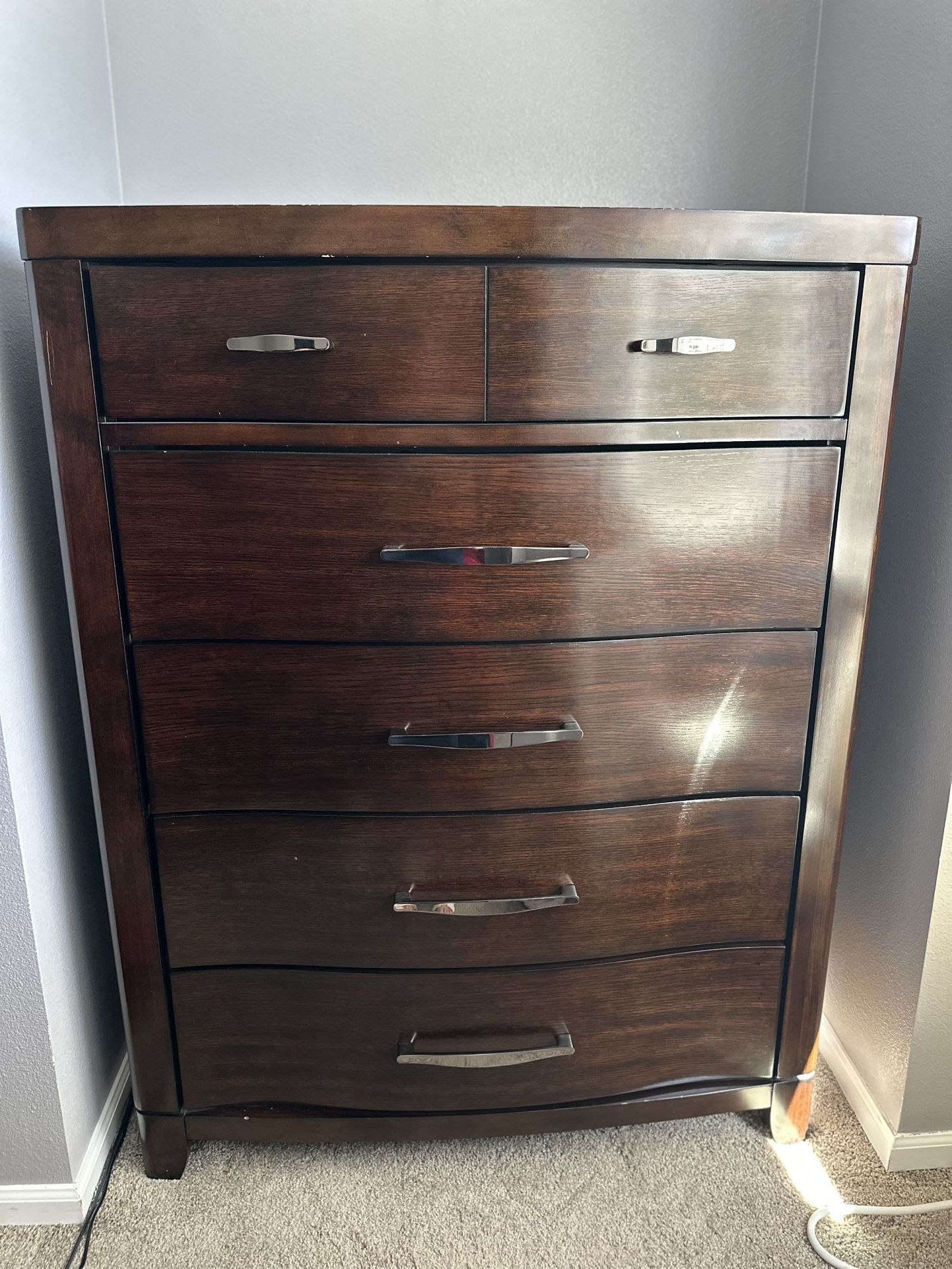 Cherry Wood 5 Drawer Chest