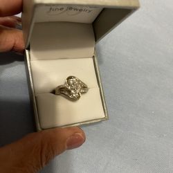 Yellow and white Gold Diamond Ring Size 6.5