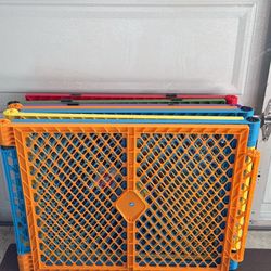 Freestanding 8-Panel multicolor Playard, Portable for Indoor & Outdoor