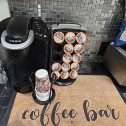 keurig  coffee maker ,cup holder and buds holderurig