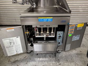 24" Pitco Frialator DD-24R-UFM Gas Flat Bottom Donut Churro Fryer With Depositor Dropper & Filtration System #4920