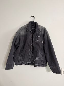 E.R.D. Distressed Washed Canvas Work Jacket