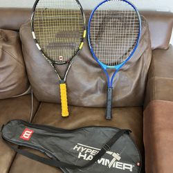 2 JR Tennis rackets with Case