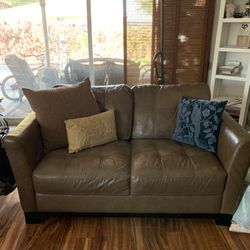 Leather Couch And Love Seat.