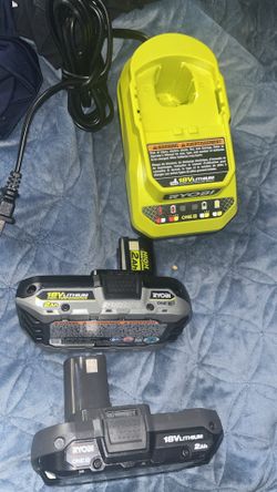 Ryobi batteries and charger 18V